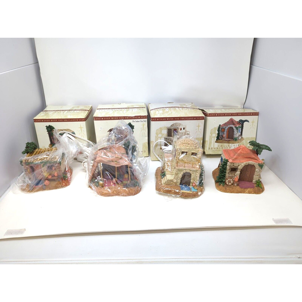 Seasonal Specialties Christmas Collectible Bethlehem Building lot of 4 complete